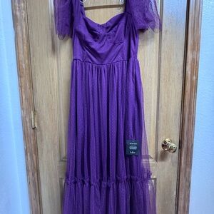 Lulu's Dreamy Celebration Tulle Bustier Midi Dress